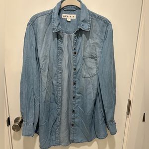 Denim button down, women’s size X   Ava and Viv